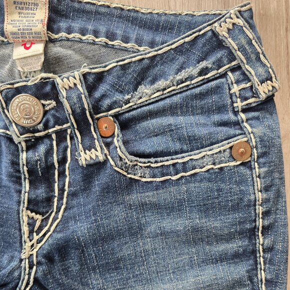 True Religion Y2K Billy Super T medium wash denim skinny low-rise jeans WMS 27" - Picture 3 of 10
